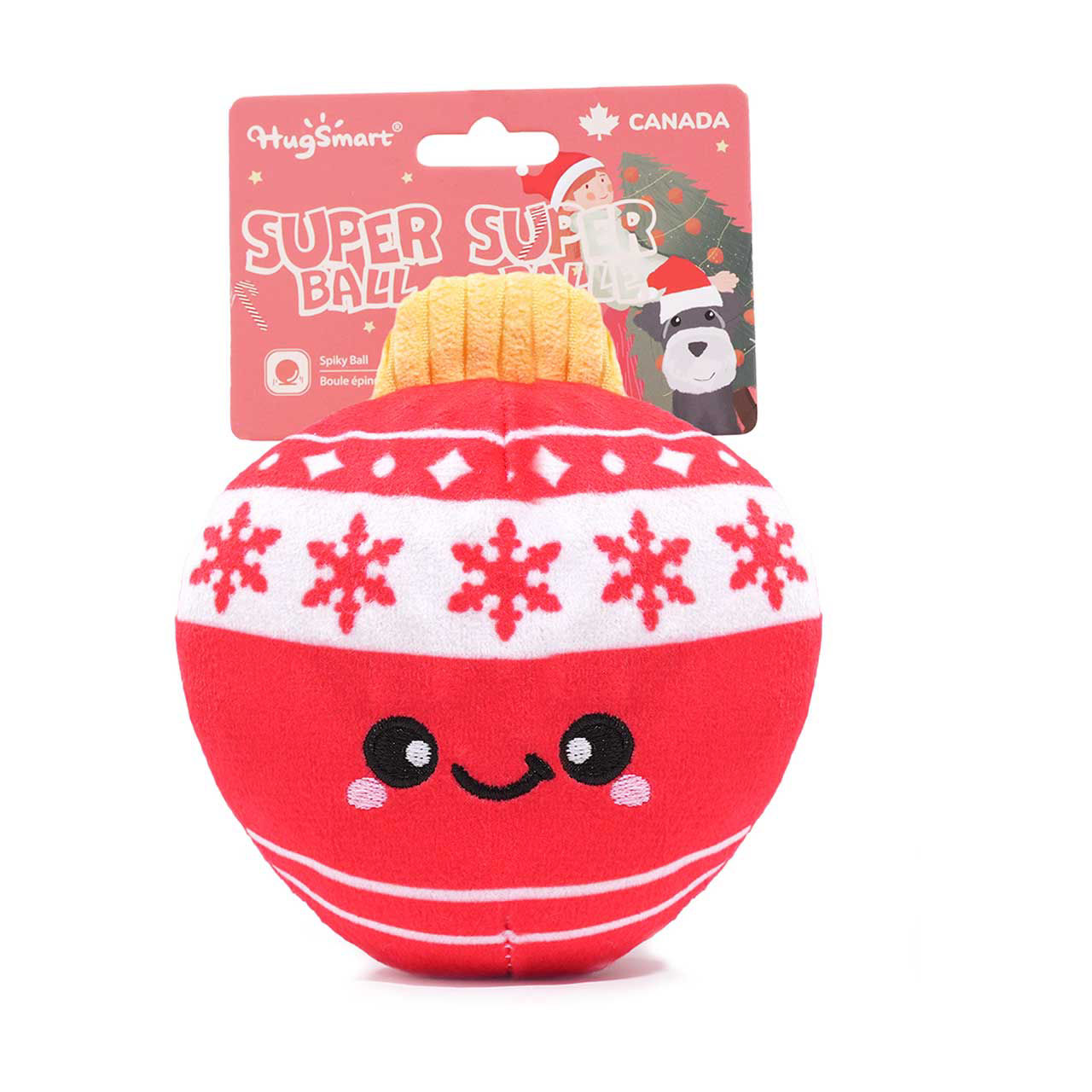 HugSmart Super Ball Christmas Ornament Dog Chew Toy
