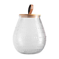 Clear Glass Canister with Bamboo Lid, 118 oz 