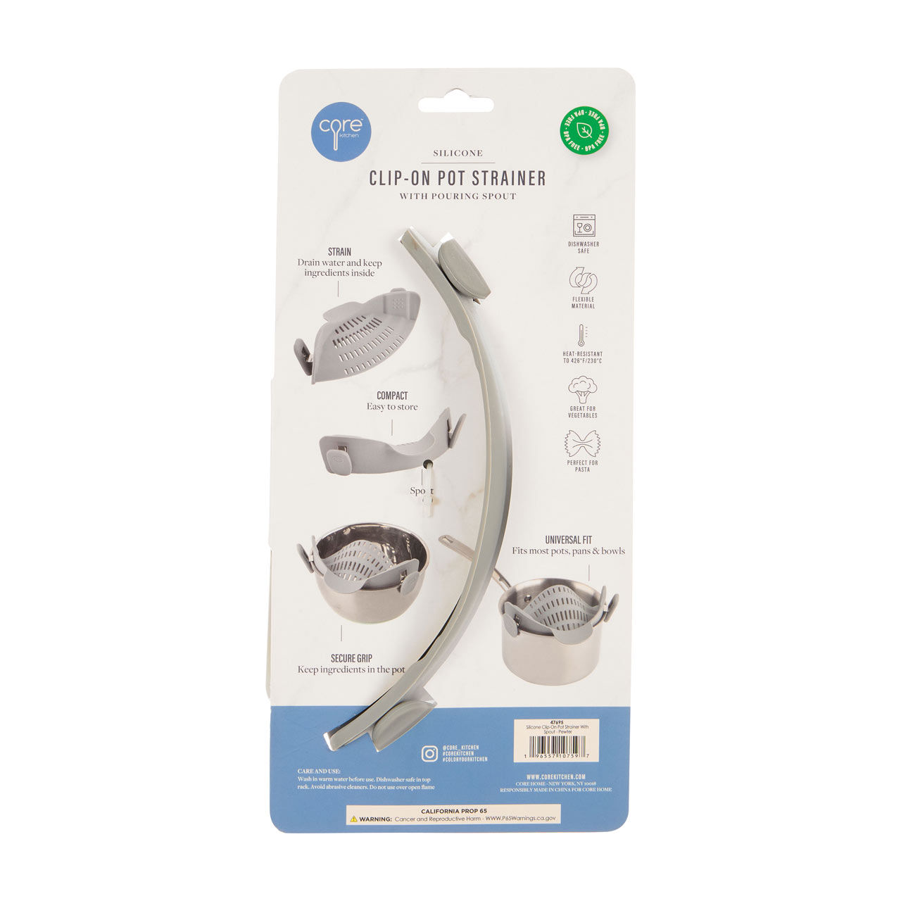 Core Kitchen Clip-on Silicone Pot Strainer