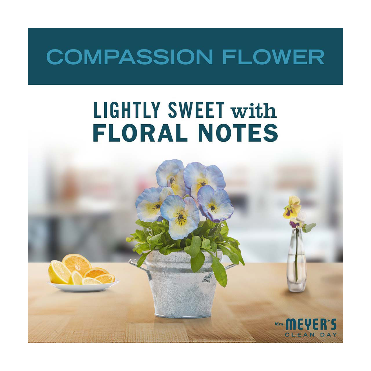 Mrs. Meyer's Clean Day Dryer Sheets, Compassion Flower Scent, 80 Count