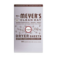 Mrs. Meyer's Clean Day Dryer Sheets, Lavender Scent, 80 Count