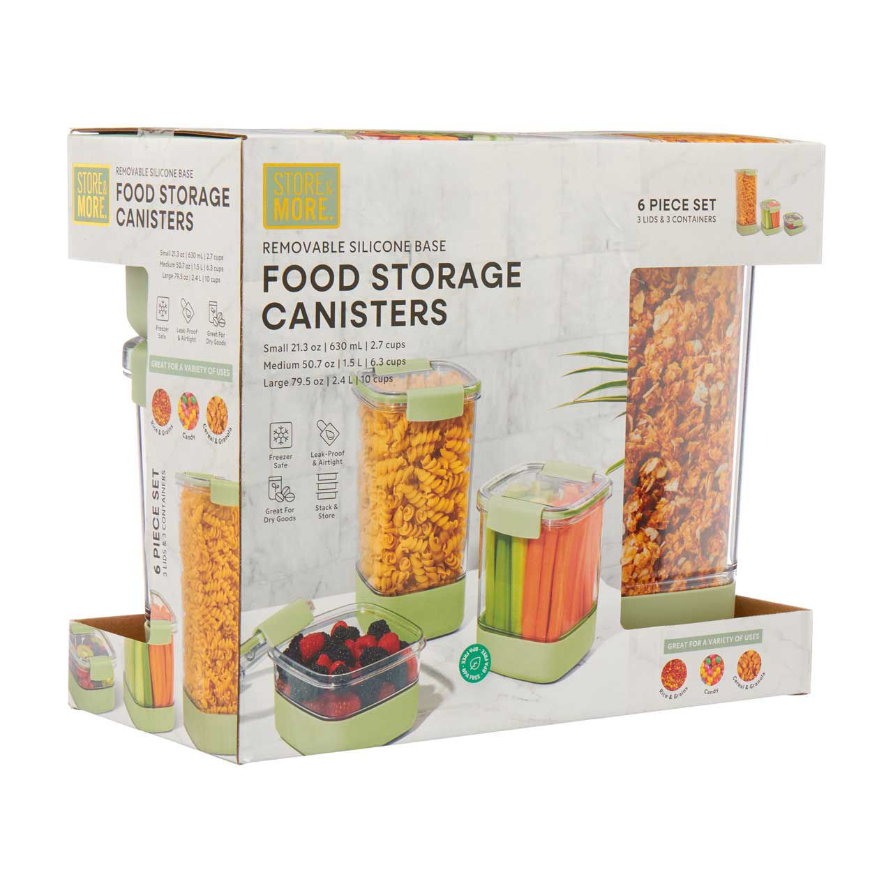 Store & More Food Storage Canister Set, 6 ct