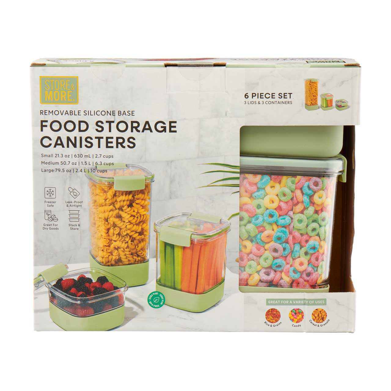 Store & More Food Storage Canister Set, 6 ct