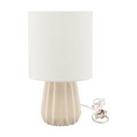 White & Cream Indoor Lamp, 12 in