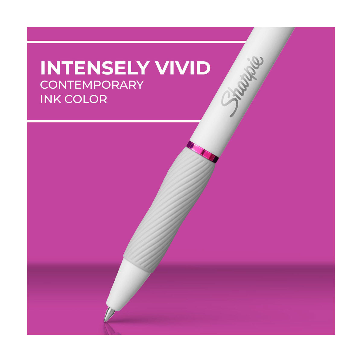 Sharpie S-Gel Pens, Pearl White Body, Medium (0.7mm) Point, Berry Ink, 12 ct