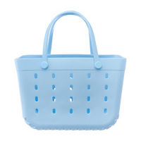 Large Rubber Washable Beach and Pool Tote Bag, Blue