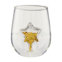 Christmas Glitter Wine Glass, Star