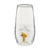 Christmas Glitter Tall Wine Glass, Star