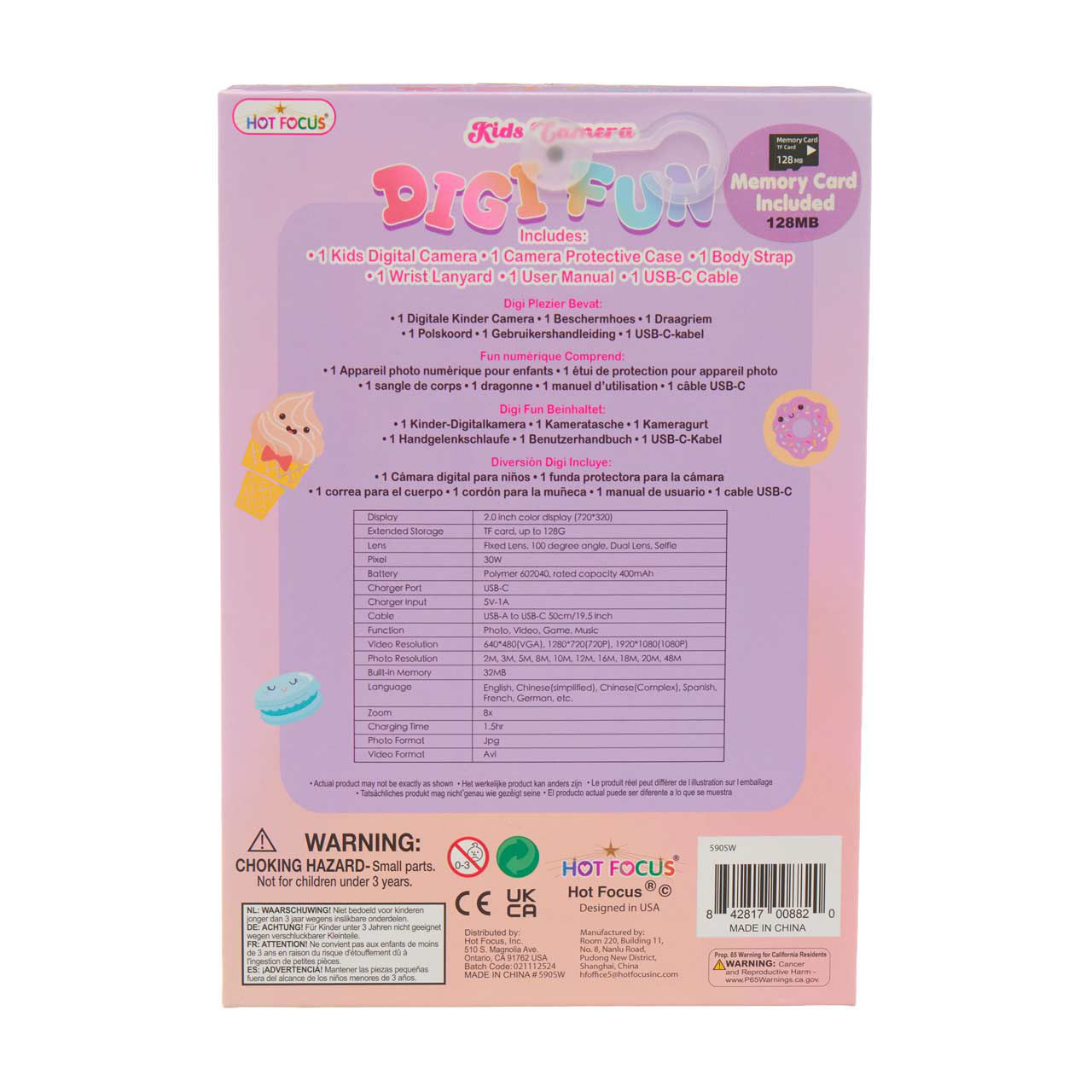 Hot Focus Digi Fun Kids Camera with Strap