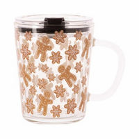 Gingerbread Glass Travel Mug, 14 oz