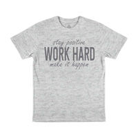 Women's Gray Work Hard Short Sleeve T-Shirt, XX-Large