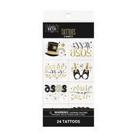 New Year 2026 Temporary Tattoos, 24 ct