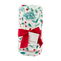 Holiday Printed Plush Throws, 50 in x 60 in, Assorted