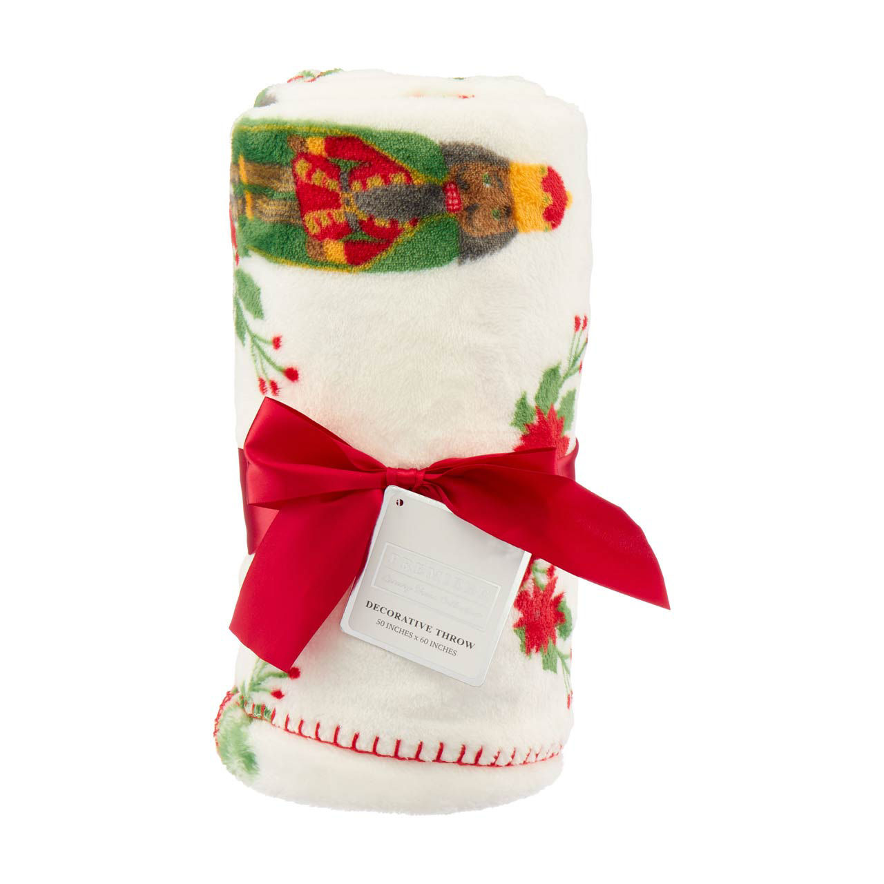 Holiday Printed Plush Throws, 50 in x 60 in, Assorted