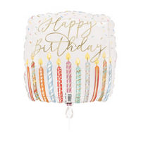 Birthday Candles Square Foil Balloon
