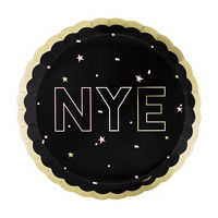 New Year NYE Scalloped Plate, 8 ct, 8.25 in