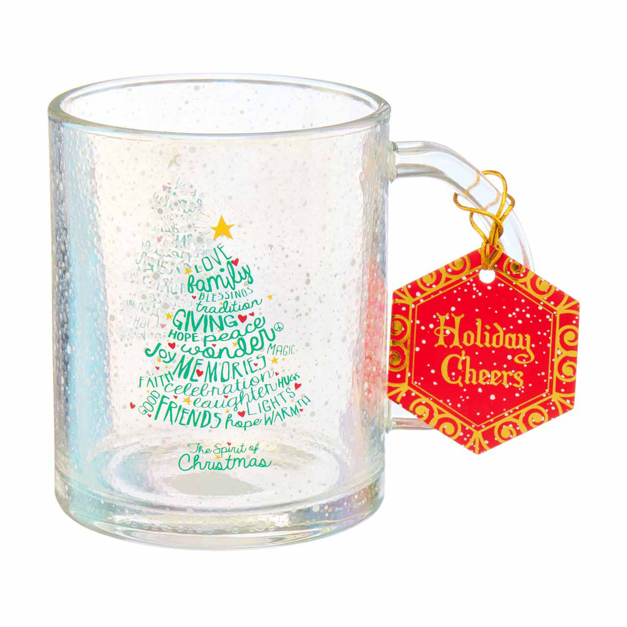 Christmas Glass Coffee Mugs, Assorted
