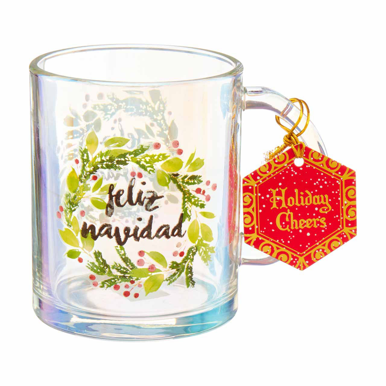 Christmas Glass Coffee Mugs, Assorted