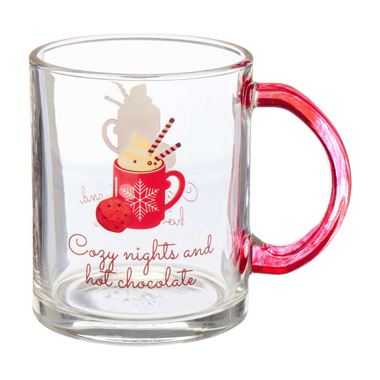 Christmas Glass Coffee Mugs, Assorted