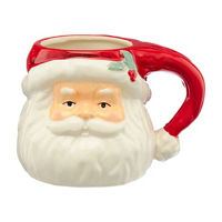 Christmas Santa Face Mug, White