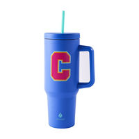 Swivel Tumbler 'C' Monogram, 40 oz, Powder Blue/Pink