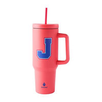 Swivel Tumbler J Monogram, 40 oz, Powder Coral/Navy