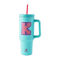 Swivel Tumbler 'K' Monogram, 40 oz, Powder Teal/Pink