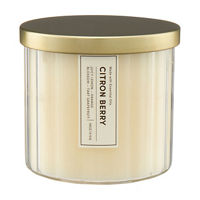 Ribbed Glass Scented Candle, Citron Berry, 18 oz