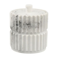 Marble Print Ribbed Cotton Ball Holder