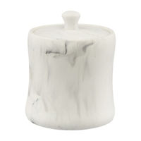 Marble Print Round Cotton Ball Holder