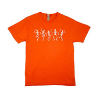 Halloween Dancing Skeletons T-Shirt, Orange, Extra Large