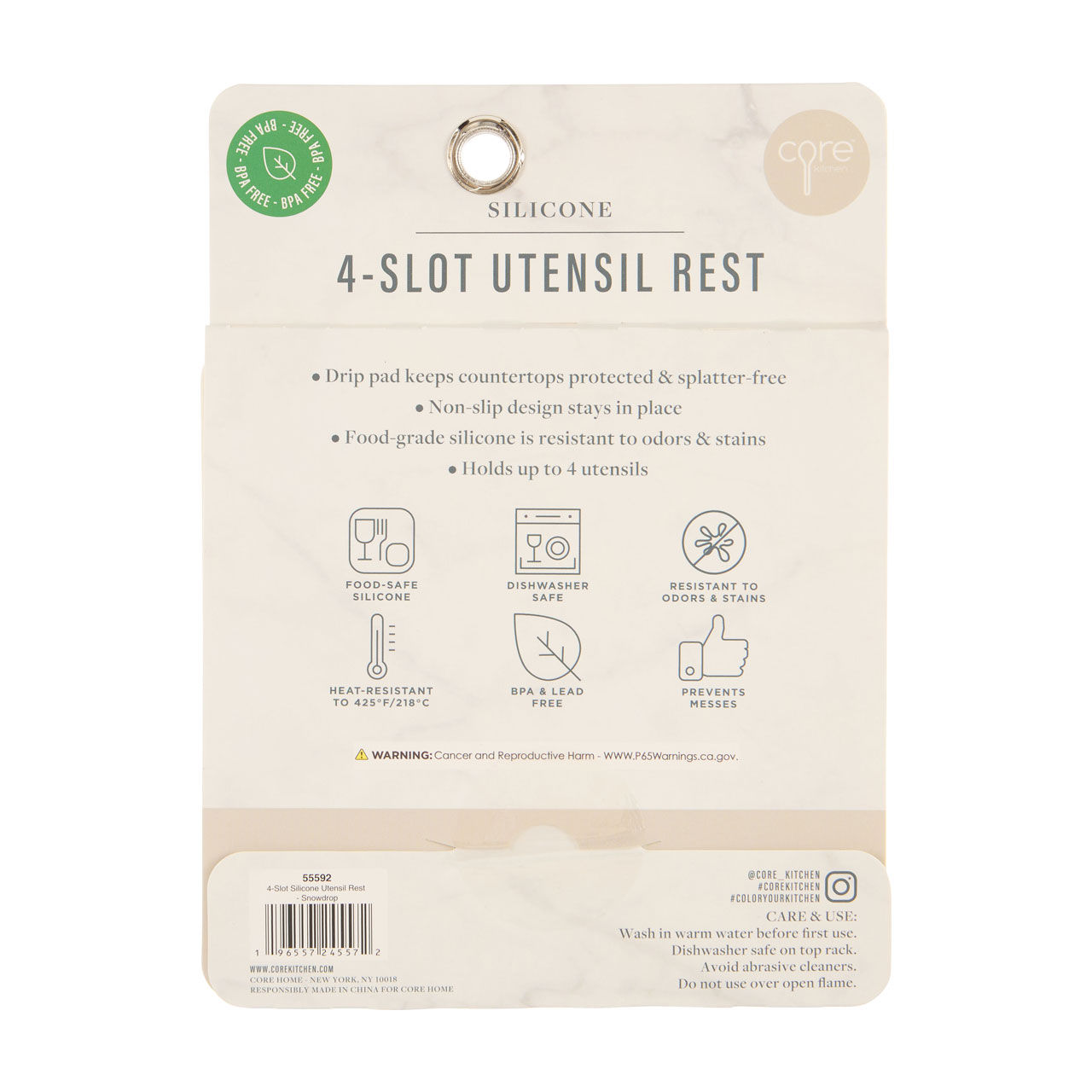 Core Kitchen Silicone 4-Slot Utensil Rest