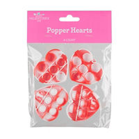 Happy Valentine's Day Popper Hearts, 4 ct