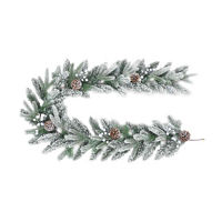 Snowy Garland with Pinecones and Berries, 6 ft