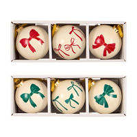 Ceramic Christmas Bow Ornaments, 3 pk, Assorted