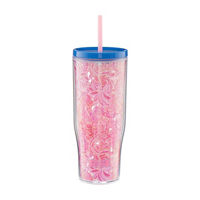 Simply Belle Plastic Tumbler with Straw, 24 oz
