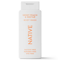 Native Body Wash, Sweet Peach & Nectar, Sulfate Free, Naturally Derived Ingredients, 24hr Freshness, for Women & Men, 18 fl oz