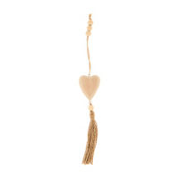Valentine's Day Wood Bead Heart Tassle, 8 in