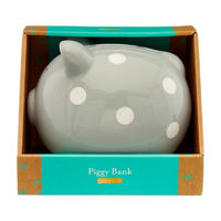 Kate & Milo Spotted Gray Piggy Bank, Large