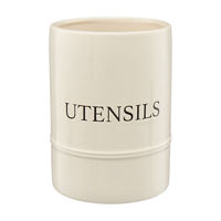 "Utensils" Kitchen Crock, White
