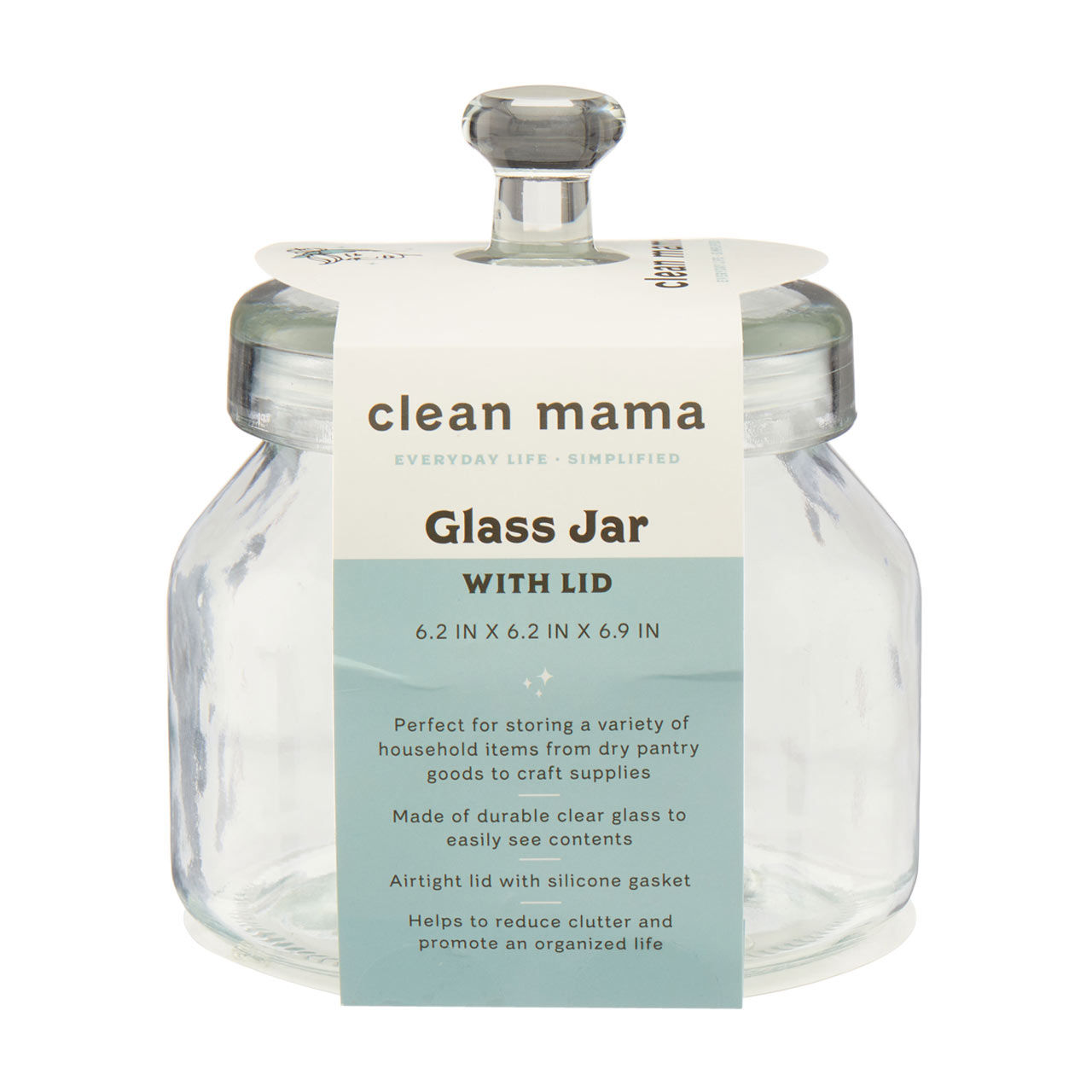 Clean Mama Glass Jar with Lid, Medium