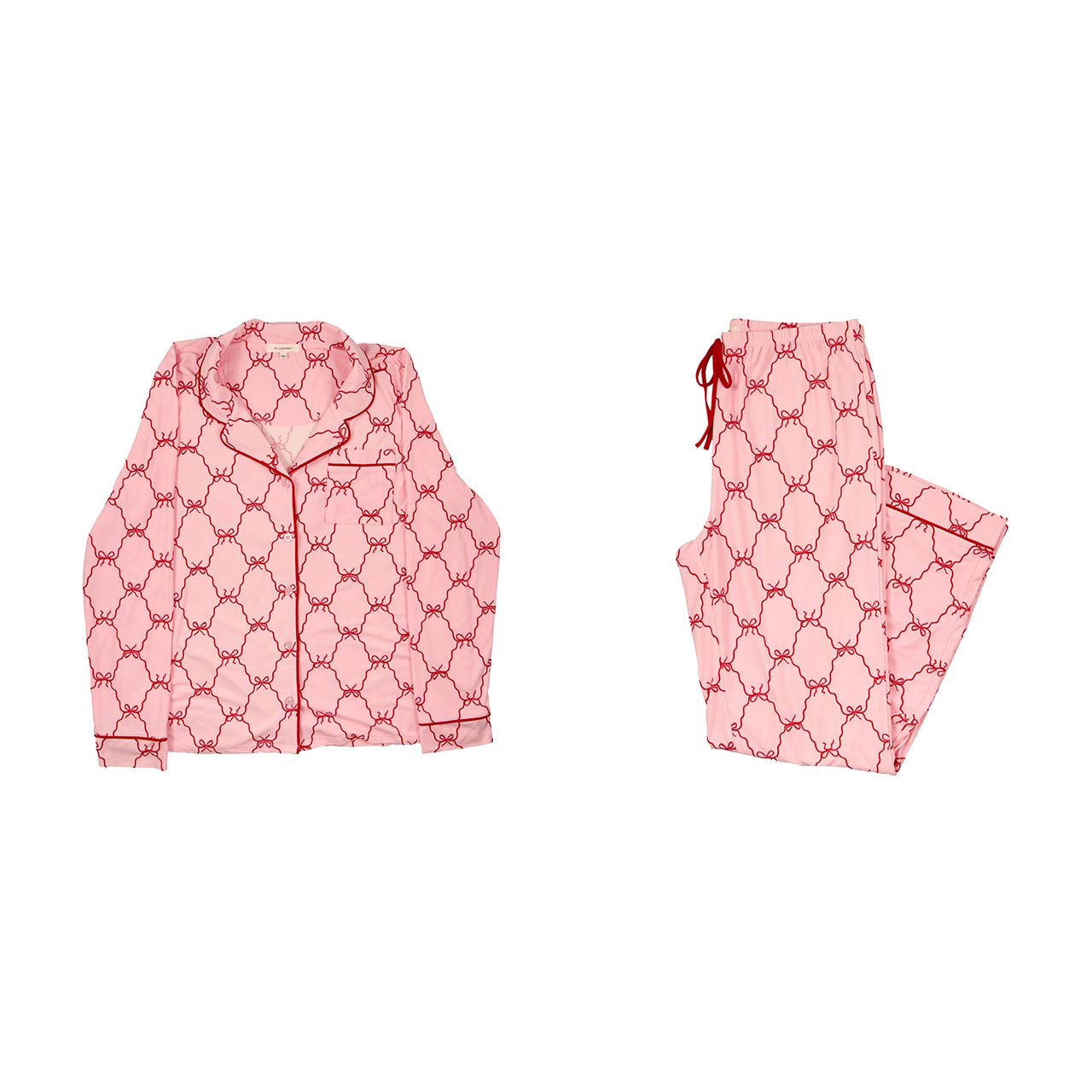 No Comment Bows Holiday Pajama Set