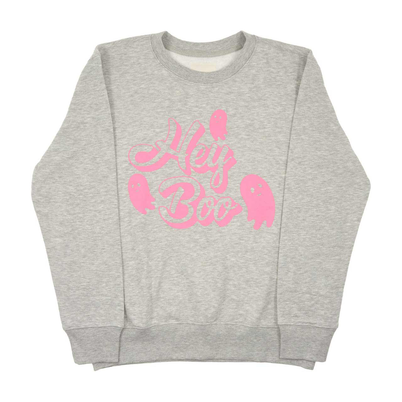 Halloween 'Hey Boo' Sweatshirt, Gray, Medium