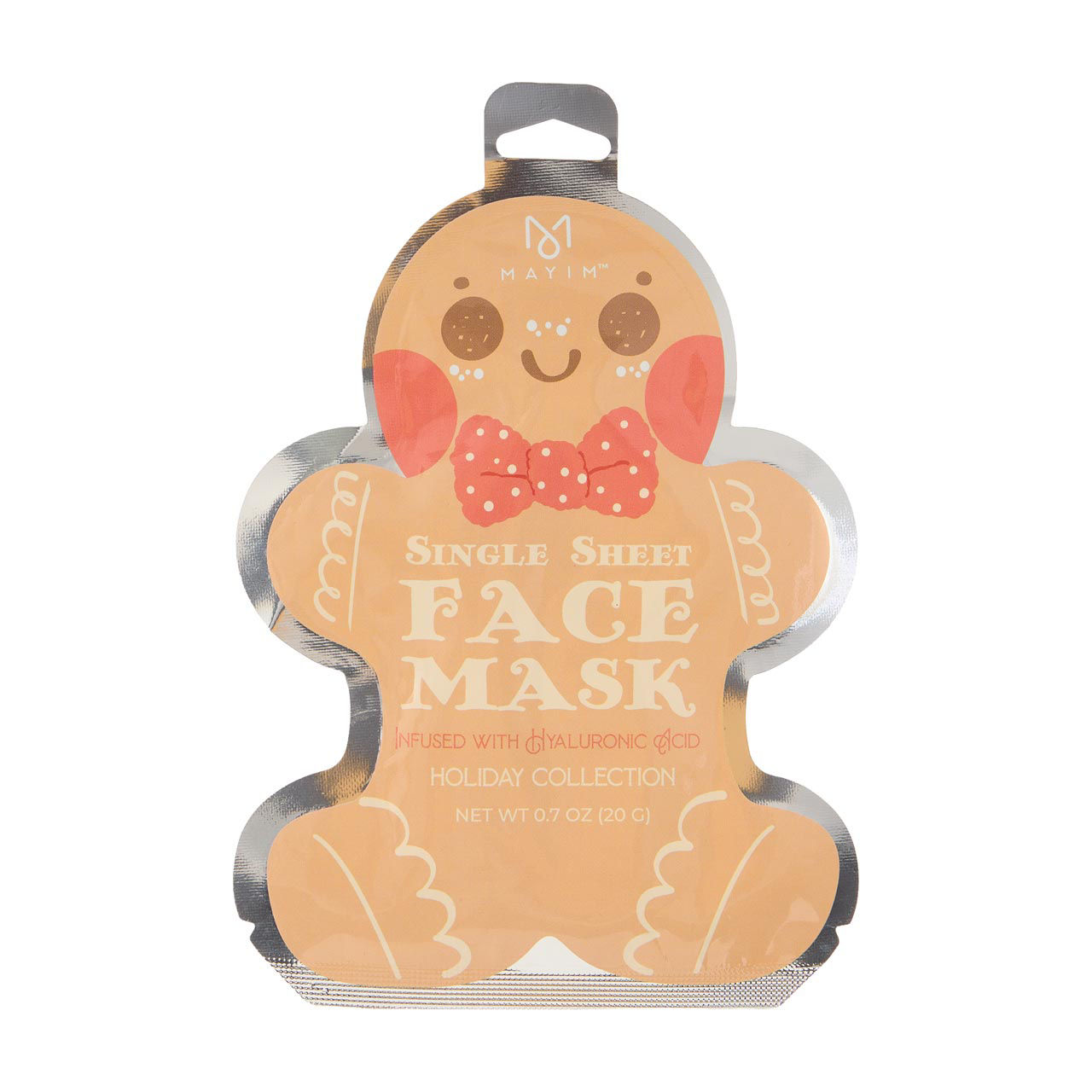 Mayim Single Sheet Gingerbread Man Face Mask