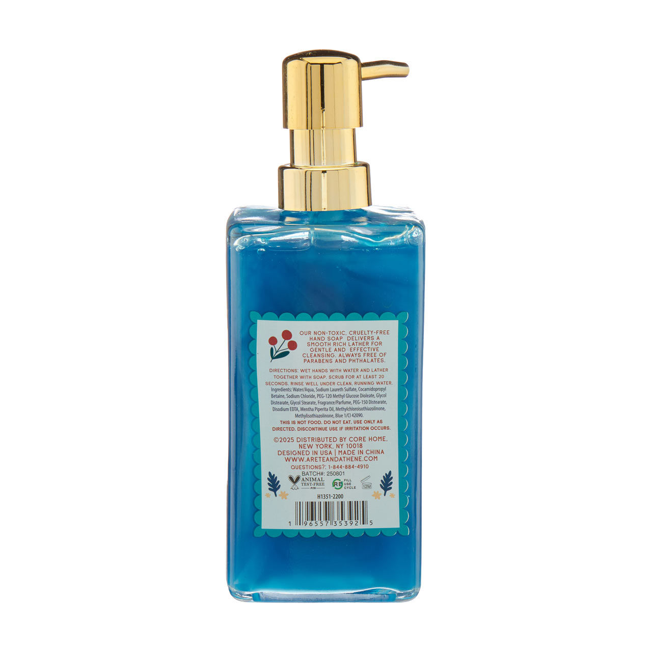 Arete & Athene Peppermint Candy Cane Hand Soap, 16.9 fl oz