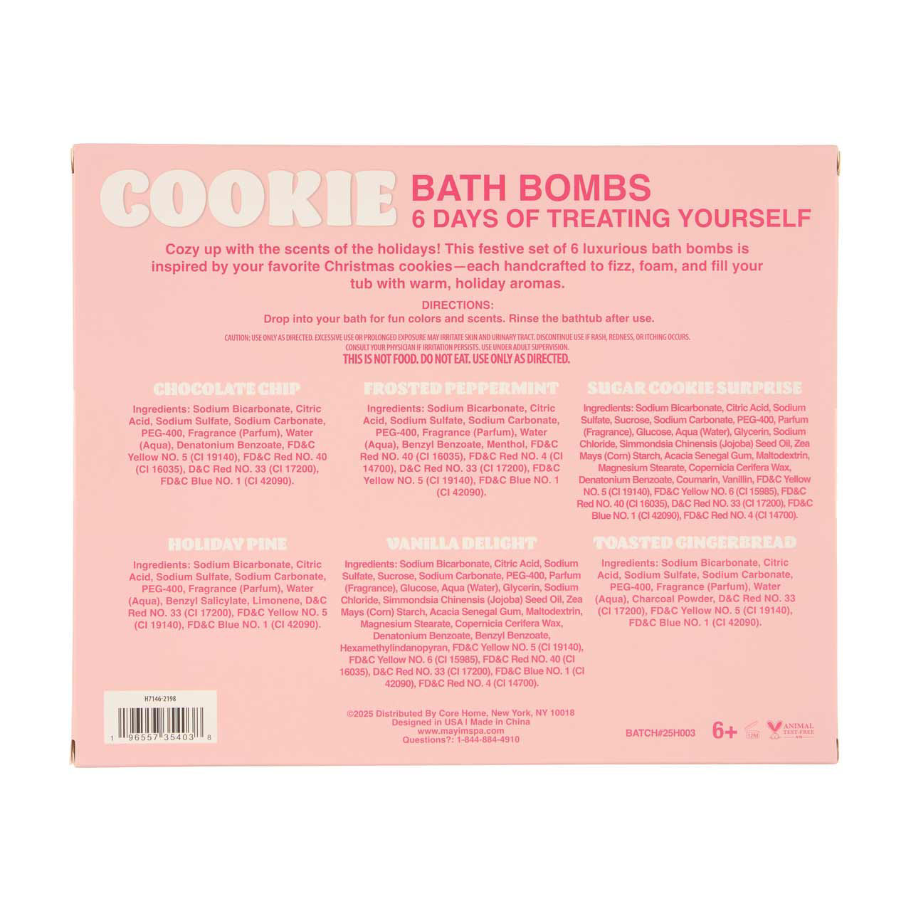 Mayim Cookie Bath Bomb Set, 6 pk