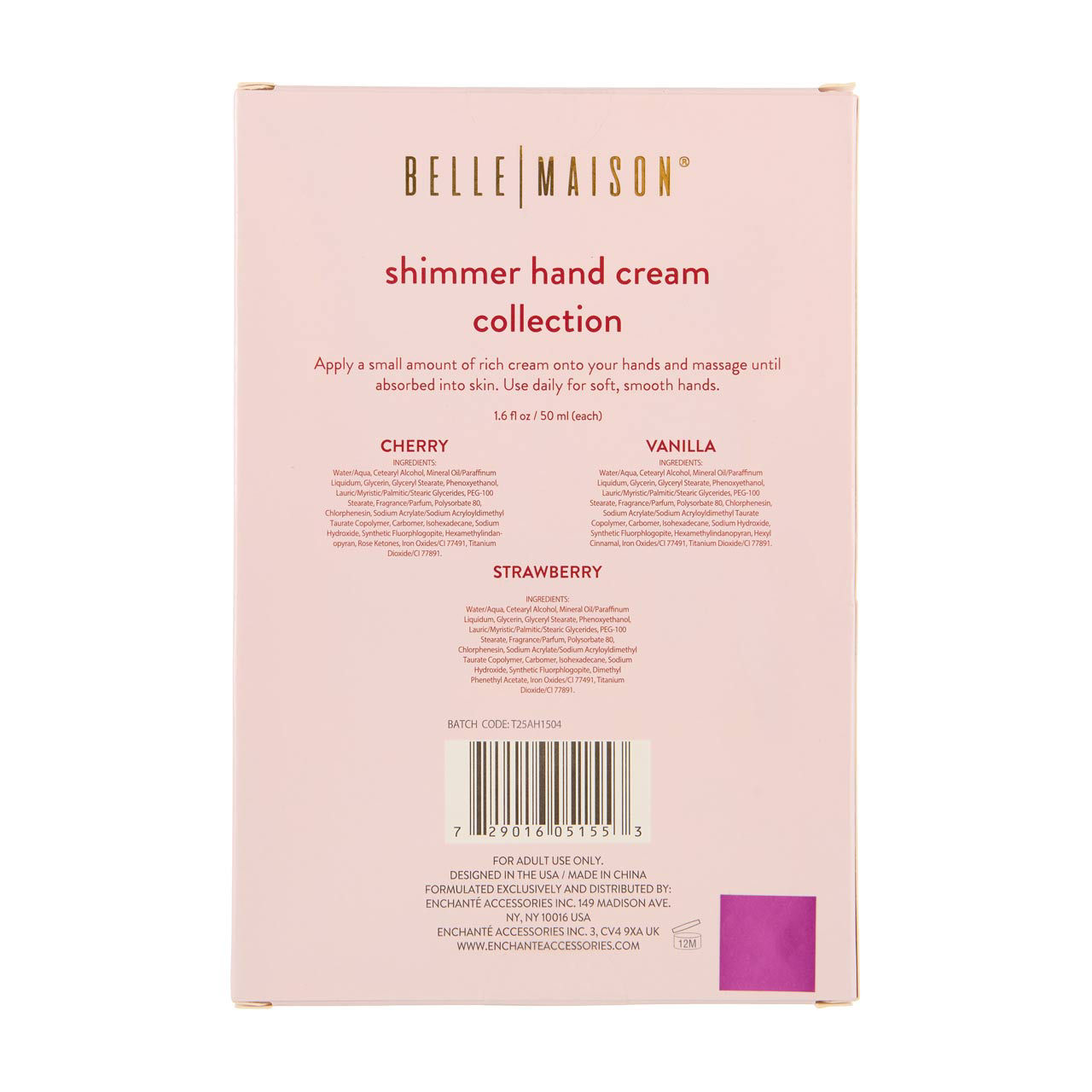 Belle Maison Shimmer Hand Cream Collection, 3 ct