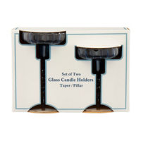 Tapered Glass Candle Holders, 2 ct