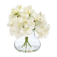 Artificial Magnolias in Glass Vase