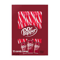 Dr Pepper Flavored Candy Canes, Holiday Christmas Candy, Individually Wrapped, 12ct Box
